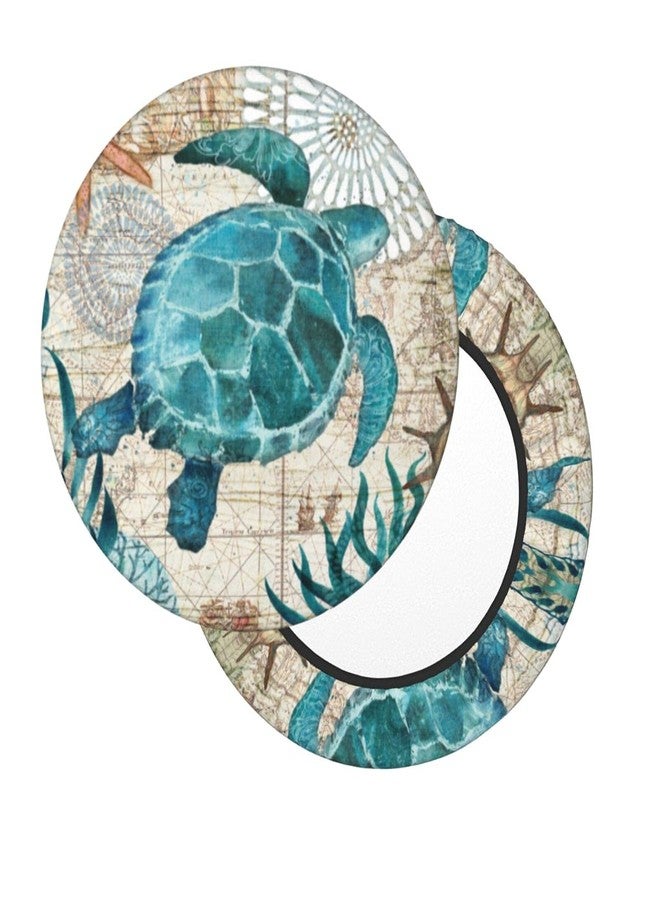 Ouqiuwa غطاء مقعد بار دائري ناعم من Ouqiuwa بتصميم عتيق مستوحى من خريطة العالم وسلاحف المحيط ونجم البحر، مقاس 14 بوصة. - Image 2